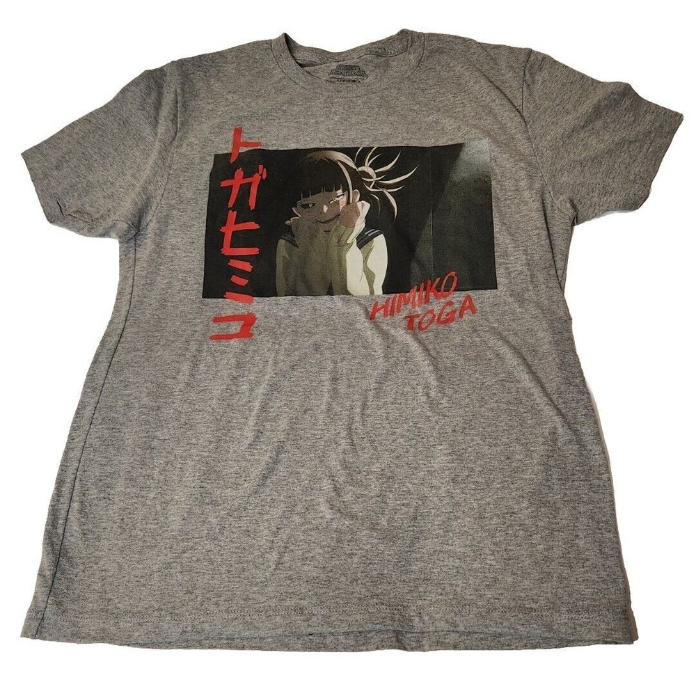 My Hero Academia Himiku Toga Anime Manga Kawaii GRAY‎ Cotton T Shirt Mens Size M